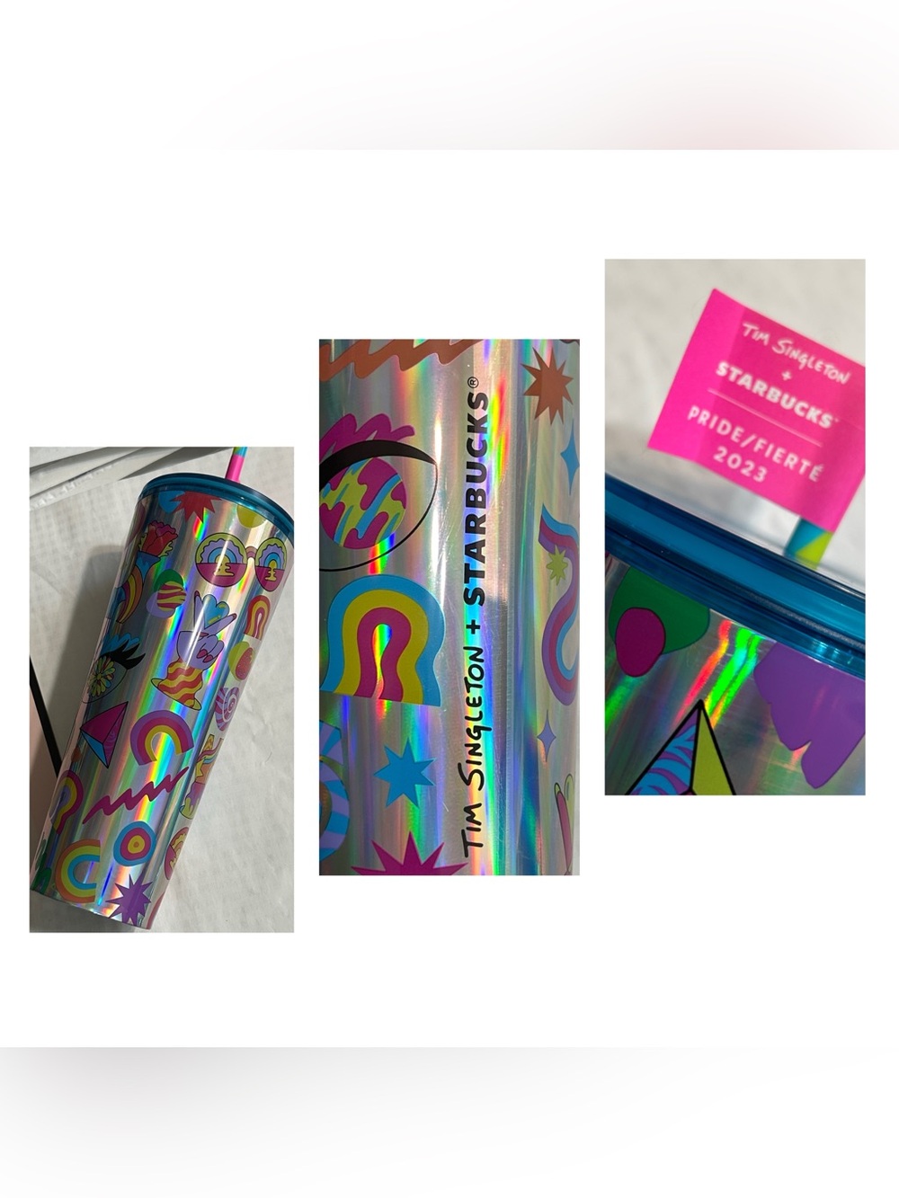 Starbucks Pride Holographic Rainbow Tumbler - Tim Singleton